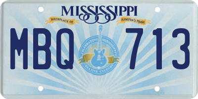 MS license plate MBQ713