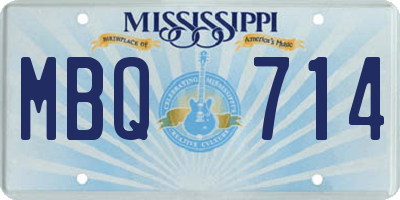 MS license plate MBQ714