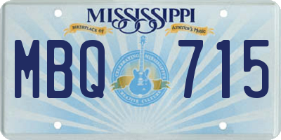 MS license plate MBQ715