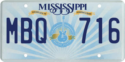 MS license plate MBQ716