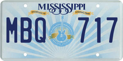 MS license plate MBQ717