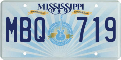 MS license plate MBQ719