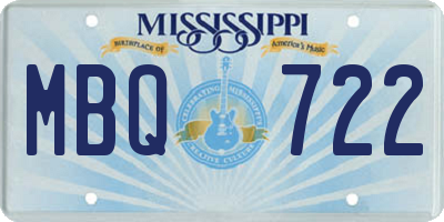 MS license plate MBQ722