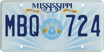MS license plate MBQ724