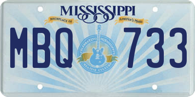 MS license plate MBQ733