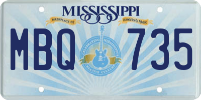 MS license plate MBQ735