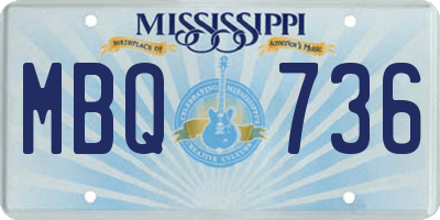 MS license plate MBQ736
