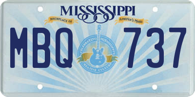 MS license plate MBQ737