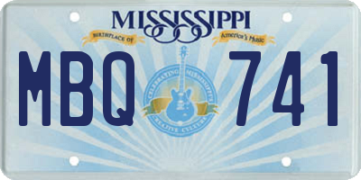 MS license plate MBQ741