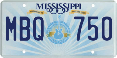 MS license plate MBQ750