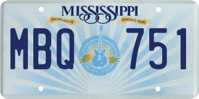 MS license plate MBQ751