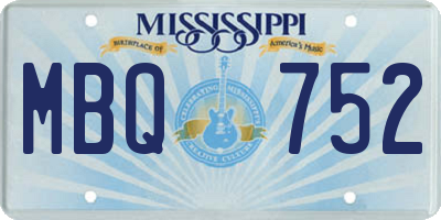 MS license plate MBQ752