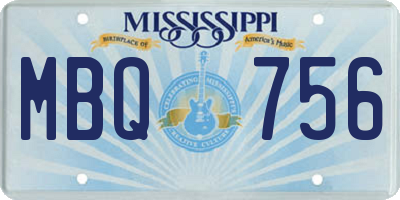 MS license plate MBQ756