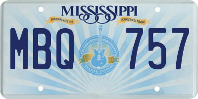 MS license plate MBQ757