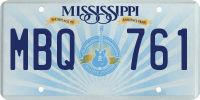 MS license plate MBQ761