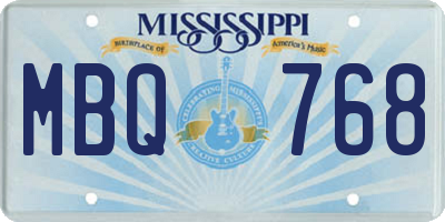 MS license plate MBQ768