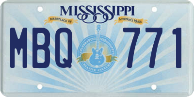MS license plate MBQ771