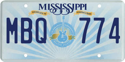 MS license plate MBQ774