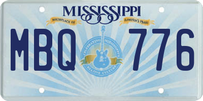MS license plate MBQ776