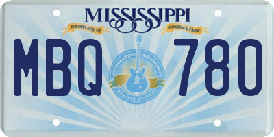 MS license plate MBQ780