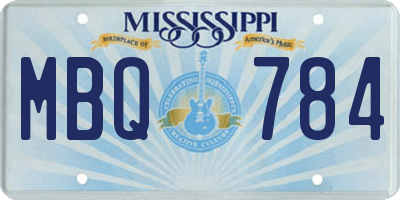 MS license plate MBQ784