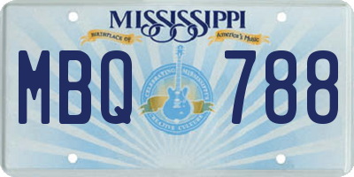 MS license plate MBQ788