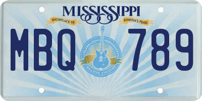 MS license plate MBQ789