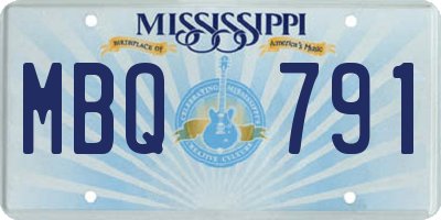 MS license plate MBQ791