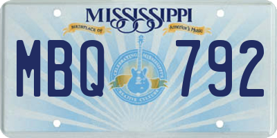 MS license plate MBQ792