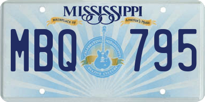 MS license plate MBQ795