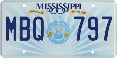 MS license plate MBQ797