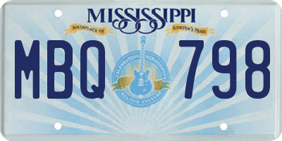 MS license plate MBQ798