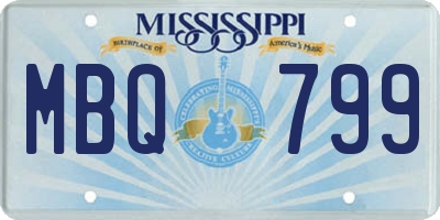 MS license plate MBQ799