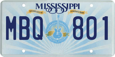 MS license plate MBQ801