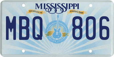 MS license plate MBQ806
