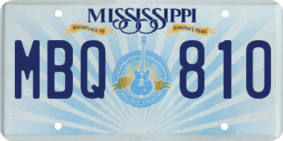MS license plate MBQ810