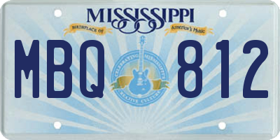 MS license plate MBQ812