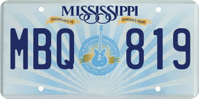 MS license plate MBQ819