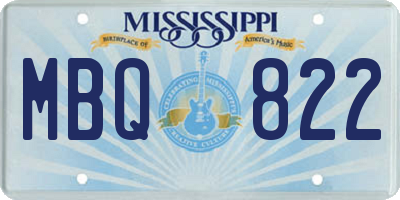 MS license plate MBQ822