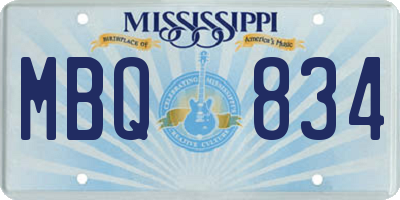 MS license plate MBQ834
