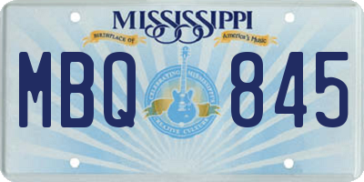 MS license plate MBQ845