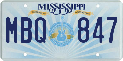 MS license plate MBQ847