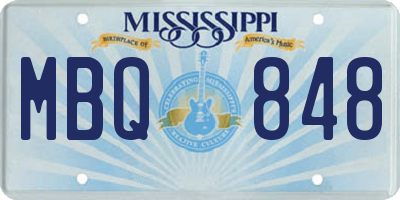 MS license plate MBQ848