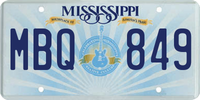 MS license plate MBQ849
