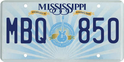 MS license plate MBQ850