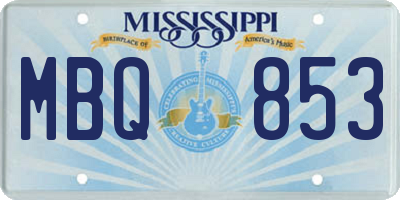 MS license plate MBQ853