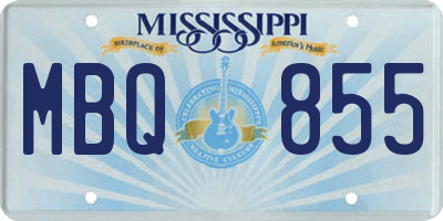 MS license plate MBQ855