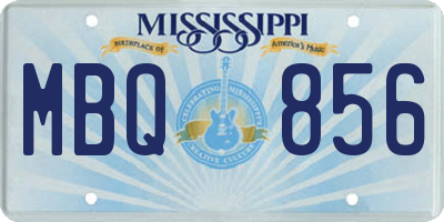 MS license plate MBQ856