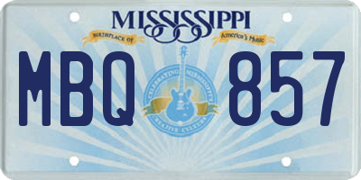 MS license plate MBQ857