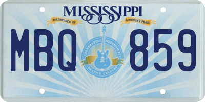 MS license plate MBQ859